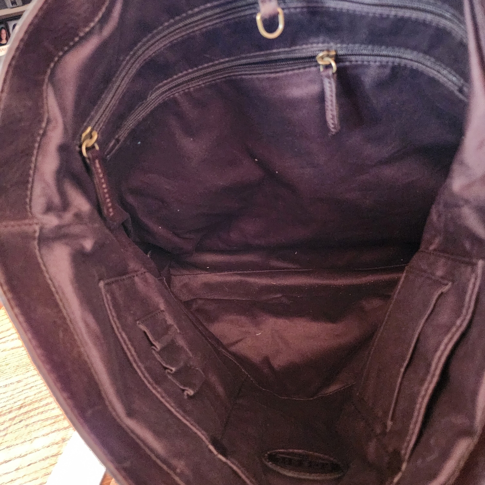 Fossil Brown Herringbone Tote - Picture 3 of 3